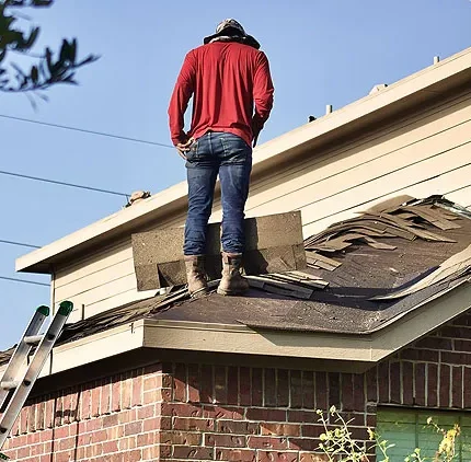 man on roof